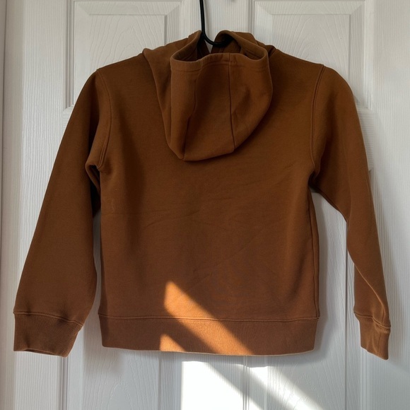 Carhartt boys tan hooded sweatshirt big logo size small 8/10 - Picture 2 of 6